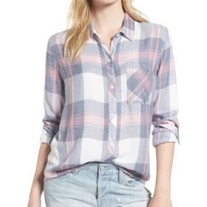 Rails Hunter Button Up in Mulberry Blue